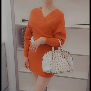 Orange Sweater Dress